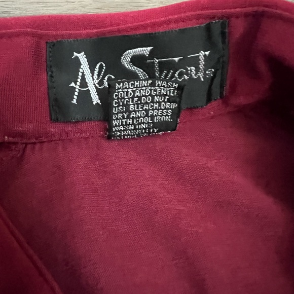 Vintage Alan Stuart Men’s Burgundy Button Down Disco Western Shirt Large - Picture 7 of 10
